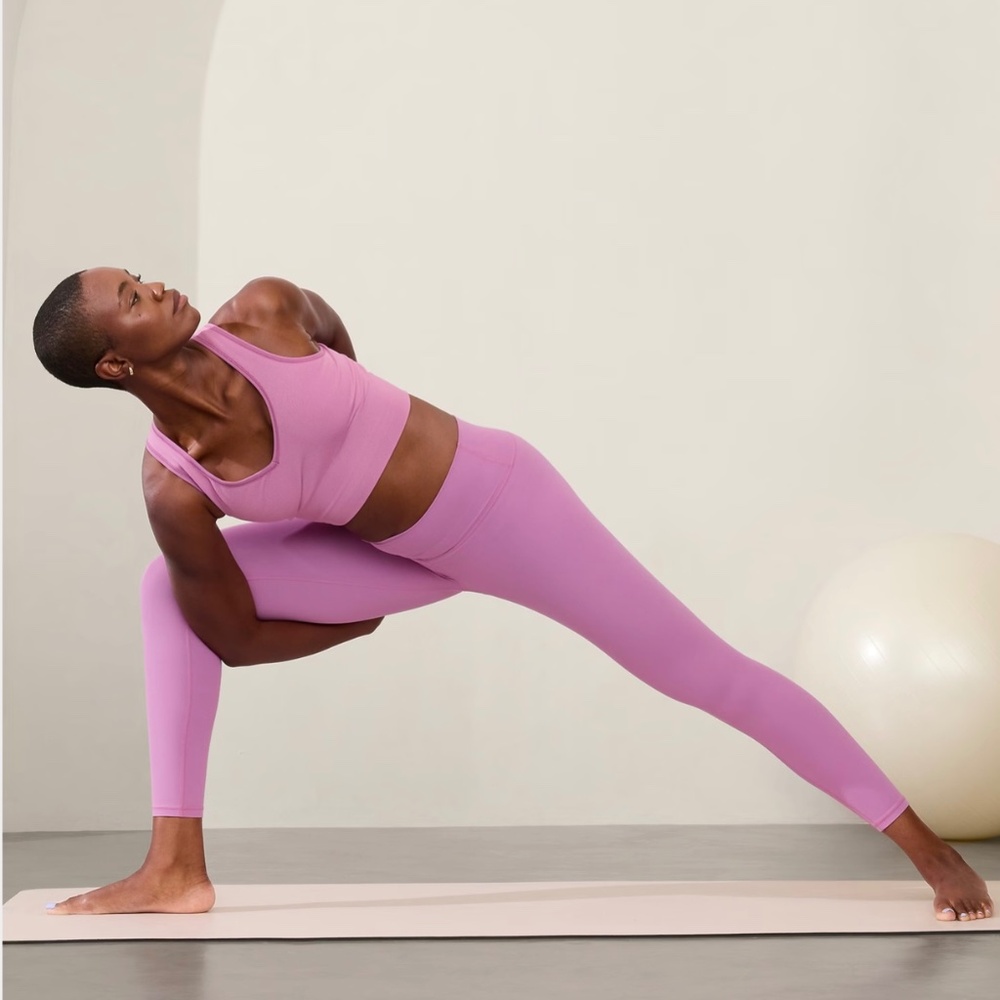 NWT Athleta Pink Crop Rib Tank, Medium